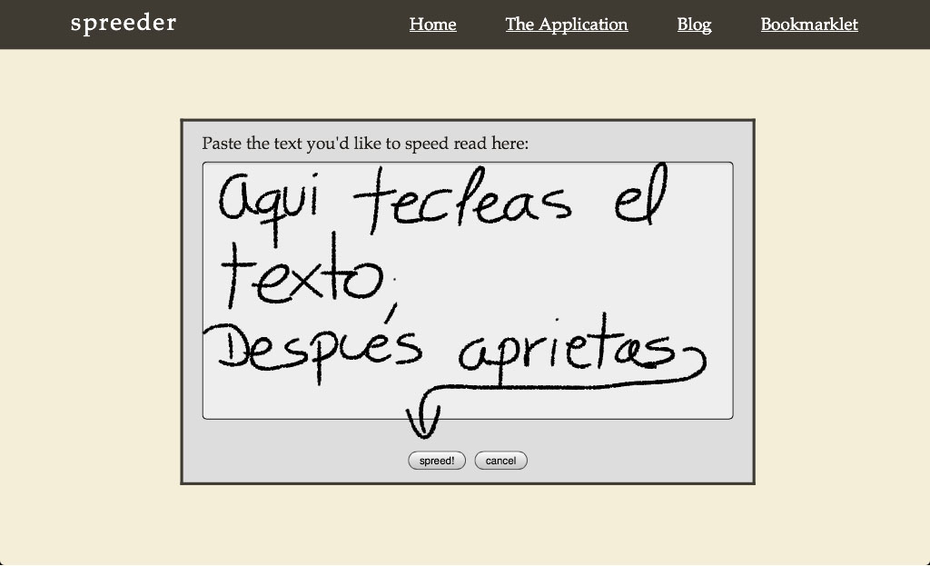 Pantalla para introducir el texto.